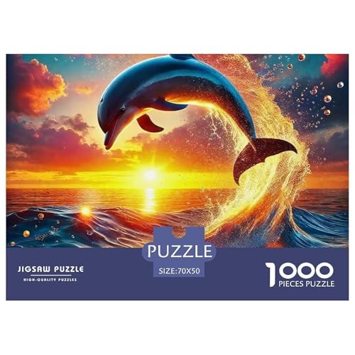 Delphin 1000 Teile Puzzle Für Erwachsene Clevere Rätsel Herausforderung Spielzeug 70x50cm/1000pcs von VFQWPYAJN