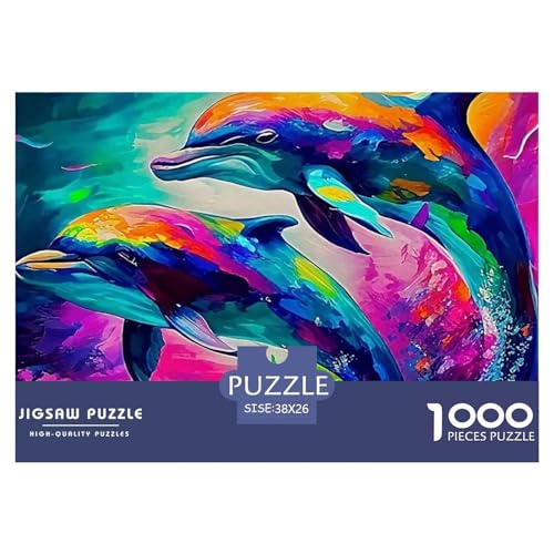 Delphin Puzzle 1000 Teile Für Erwachsene Kinder Clevere Rätsel Impossible Game 38x26cm/1000pcs von VFQWPYAJN