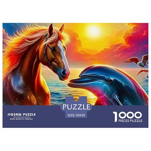 Delphin Puzzle 1000 Teile Für Erwachsene Und Kinder Ab 14 Jahren Clevere Rätsel Herausforderung Spielzeug 70x50cm/1000pcs von VFQWPYAJN