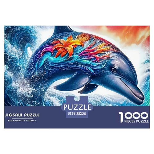 Delphin Puzzle 1000 Teile Für Erwachsene Und Kinder Ab 14 Jahren Puzzles-Geschenk Herausforderung Spielzeug 38x26cm/1000pcs von VFQWPYAJN