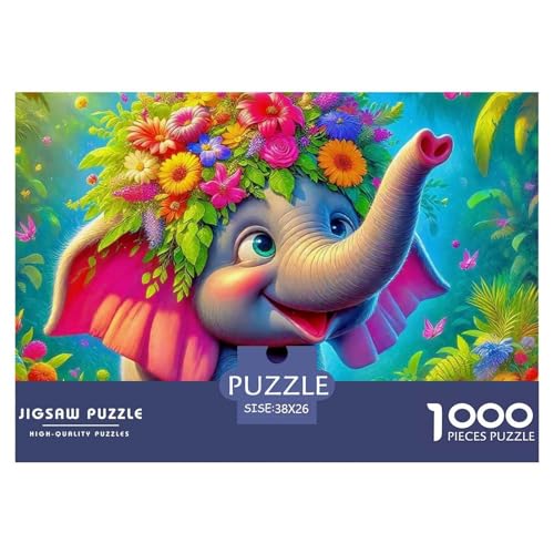 Elefant 1000 Teile Puzzle Für Erwachsene Und Kinder Clevere Rätsel Herausforderung Spielzeug 38x26cm/1000pcs von VFQWPYAJN