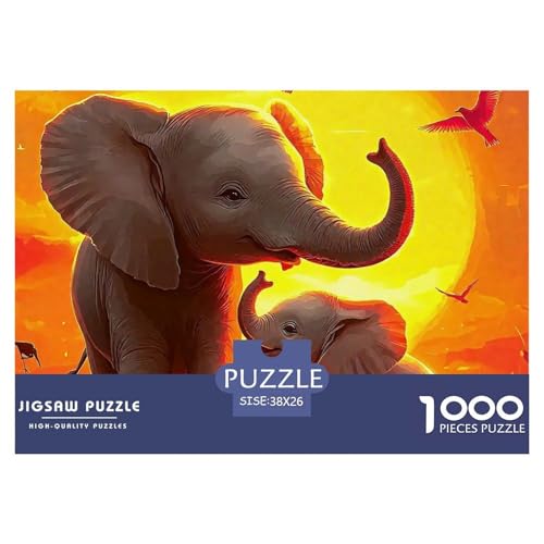 Elefant 1000 Teile Puzzle Für Erwachsene Und Kinder Clevere Rätsel Herausforderung Spielzeug 38x26cm/1000pcs von VFQWPYAJN