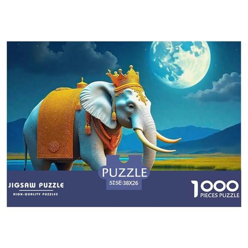 Elefant 1000 Teile Puzzle Für Erwachsene Und Kinder Mit Gemütliche Studie-Motiv Herausforderung Spielzeug 38x26cm/1000pcs von VFQWPYAJN