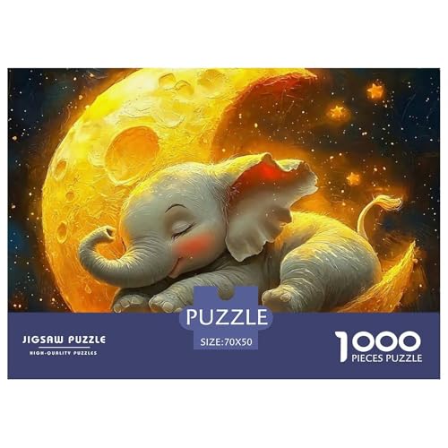 Elefant 1000 Teile Puzzle Für Erwachsene Und Kinder Mit Gemütliche Studie-Motiv Herausforderung Spielzeug 70x50cm/1000pcs von VFQWPYAJN