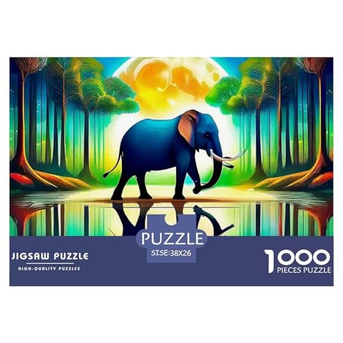 Elefant Puzzle 1000 Teile Für Erwachsene Kinder Clevere Rätsel Herausforderung Spielzeug 38x26cm/1000pcs von VFQWPYAJN