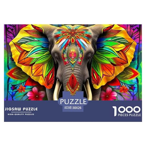 Elefant Puzzle 1000 Teile Für Erwachsene Kinder Puzzles-Geschenk Herausforderung Spielzeug 38x26cm/1000pcs von VFQWPYAJN