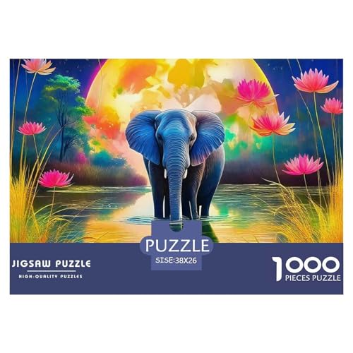 Elefant Puzzle 1000 Teile Für Erwachsene Und Kinder Ab 14 Jahren Puzzles-Geschenk Herausforderung Spielzeug 38x26cm/1000pcs von VFQWPYAJN