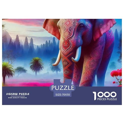 Elefant Puzzle 1000 Teile Für Erwachsene Und Kinder Mit Gemütliche Studie-Motiv Für Pädagogisches Spiel 70x50cm/1000pcs von VFQWPYAJN