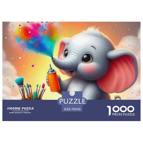 Elefanten 1000 Teile Puzzle Für Erwachsene Kinder Puzzles-Geschenk Für Pädagogisches Spiel 70x50cm/1000pcs von VFQWPYAJN