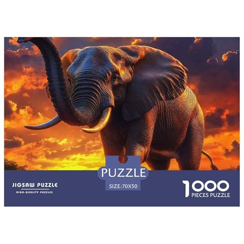 Elefanten 1000 Teile Puzzle Für Erwachsene Kinder Puzzles-Geschenk Für Pädagogisches Spiel 70x50cm/1000pcs von VFQWPYAJN