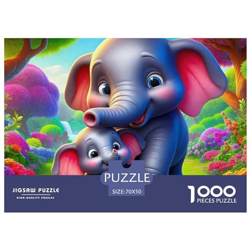 Elefanten 1000 Teile Puzzle Für Erwachsene Kinder Puzzles-Geschenk Impossible Game 70x50cm/1000pcs von VFQWPYAJN