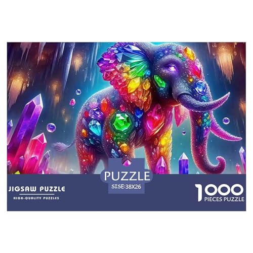 Elefanten 1000 Teile Puzzle Für Erwachsene Mit Gemütliche Studie-Motiv Für Pädagogisches Spiel 38x26cm/1000pcs von VFQWPYAJN