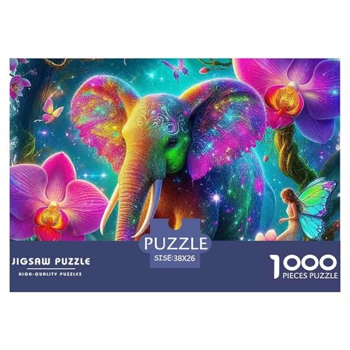 Elefanten 1000 Teile Puzzle Für Erwachsene Mit Gemütliche Studie-Motiv Für Pädagogisches Spiel 38x26cm/1000pcs von VFQWPYAJN