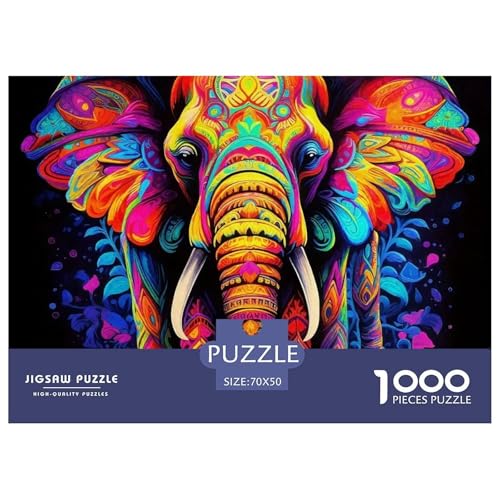 Elefanten 1000 Teile Puzzle Für Erwachsene Mit Gemütliche Studie-Motiv Herausforderung Spielzeug 70x50cm/1000pcs von VFQWPYAJN