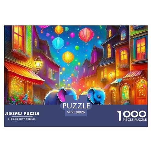 Elefanten 1000 Teile Puzzle Für Erwachsene Mit Gemütliche Studie-Motiv Impossible Game 38x26cm/1000pcs von VFQWPYAJN