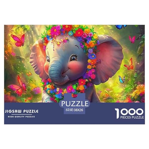 Elefanten 1000 Teile Puzzle Für Erwachsene Und Kinder Clevere Rätsel Für Pädagogisches Spiel 38x26cm/1000pcs von VFQWPYAJN