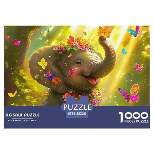 Elefanten 1000 Teile Puzzle Für Erwachsene Und Kinder Puzzles-Geschenk Herausforderung Spielzeug 38x26cm/1000pcs von VFQWPYAJN