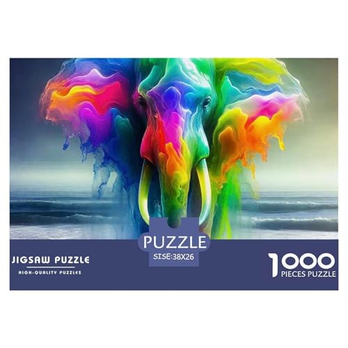 Elefanten Puzzle 1000 Teile Für Erwachsene Clevere Rätsel Herausforderung Spielzeug 38x26cm/1000pcs von VFQWPYAJN
