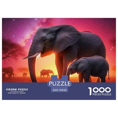 Elefanten Puzzle 1000 Teile Für Erwachsene Kinder Puzzles-Geschenk Für Pädagogisches Spiel 70x50cm/1000pcs von VFQWPYAJN
