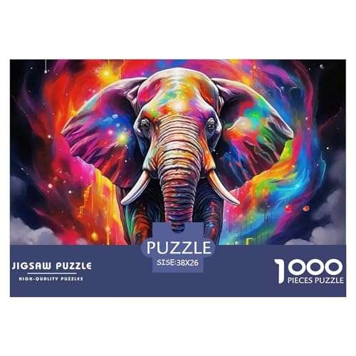 Elefanten Puzzle 1000 Teile Für Erwachsene Kinder Puzzles-Geschenk Herausforderung Spielzeug 38x26cm/1000pcs von VFQWPYAJN