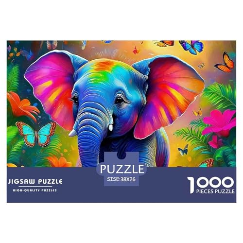 Elefanten Puzzle 1000 Teile Für Erwachsene Mit Gemütliche Studie-Motiv Für Pädagogisches Spiel 38x26cm/1000pcs von VFQWPYAJN