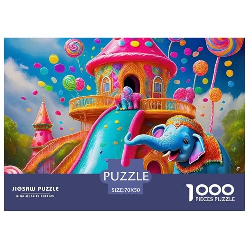 Elefanten Puzzle 1000 Teile Für Erwachsene Mit Gemütliche Studie-Motiv Für Pädagogisches Spiel 70x50cm/1000pcs von VFQWPYAJN