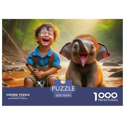 Elefanten Puzzle 1000 Teile Für Erwachsene Und Kinder Ab 14 Jahren Clevere Rätsel Herausforderung Spielzeug 70x50cm/1000pcs von VFQWPYAJN