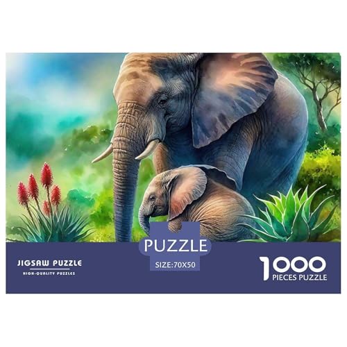 Elefanten Puzzle 1000 Teile Für Erwachsene Und Kinder Ab 14 Jahren Clevere Rätsel Impossible Game 70x50cm/1000pcs von VFQWPYAJN