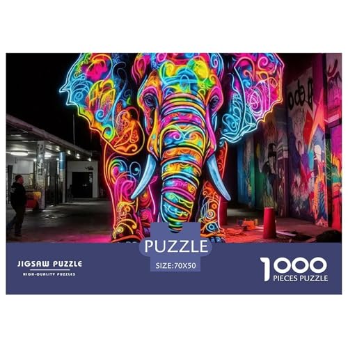 Elefanten Puzzle 1000 Teile Für Erwachsene Und Kinder Ab 14 Jahren Puzzles-Geschenk Herausforderung Spielzeug 70x50cm/1000pcs von VFQWPYAJN