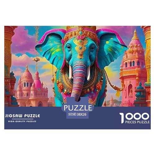 Elefanten Puzzle 1000 Teile Für Erwachsene Und Kinder Mit Gemütliche Studie-Motiv Herausforderung Spielzeug 38x26cm/1000pcs von VFQWPYAJN