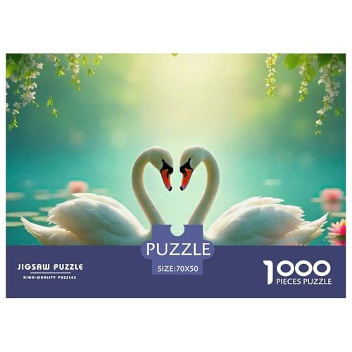 Liebe Schwan 1000 Teile Puzzle Liebe Schwan Für Erwachsene Clevere Rätsel Herausforderung Spielzeug 70x50cm/1000pcs von VFQWPYAJN