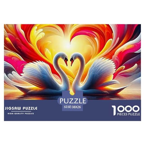 Liebe Schwan 1000 Teile Puzzle Liebe Schwan Für Erwachsene Und Kinder Clevere Rätsel Impossible Game 38x26cm/1000pcs von VFQWPYAJN