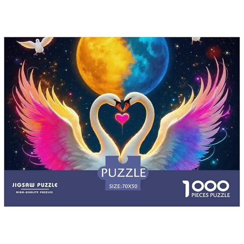 Liebe Schwan 1000 Teile Puzzle Liebe Schwan Für Erwachsene Und Kinder Clevere Rätsel Impossible Game 70x50cm/1000pcs von VFQWPYAJN