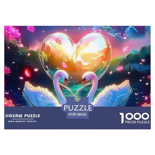 Liebe Schwan 1000 Teile Puzzle Liebe Schwan Für Erwachsene Und Kinder Mit Gemütliche Studie-Motiv Für Pädagogisches Spiel 38x26cm/1000pcs von VFQWPYAJN