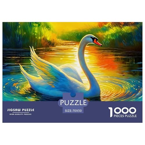 Liebe Schwan 1000 Teile Puzzle Liebe Schwan Für Erwachsene Und Kinder Mit Gemütliche Studie-Motiv Für Pädagogisches Spiel 70x50cm/1000pcs von VFQWPYAJN