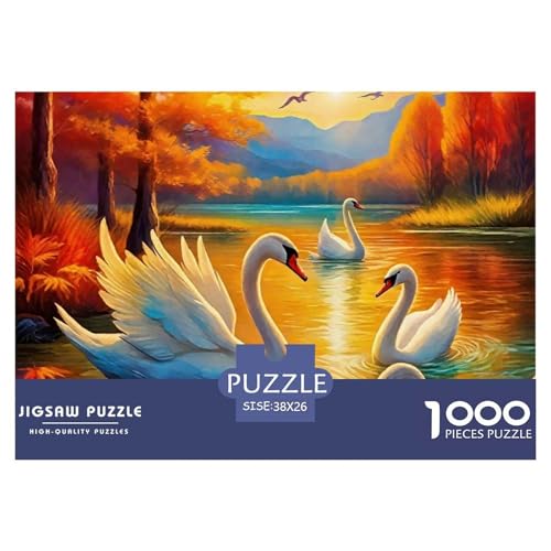 Liebe Schwan Puzzle 1000 Teile Liebe Schwan Für Erwachsene Kinder Clevere Rätsel Herausforderung Spielzeug 38x26cm/1000pcs von VFQWPYAJN