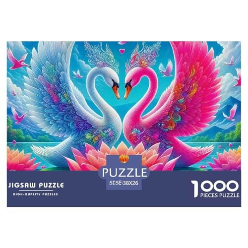 Liebe Schwan Puzzle 1000 Teile Liebe Schwan Für Erwachsene Mit Gemütliche Studie-Motiv Impossible Game 38x26cm/1000pcs von VFQWPYAJN