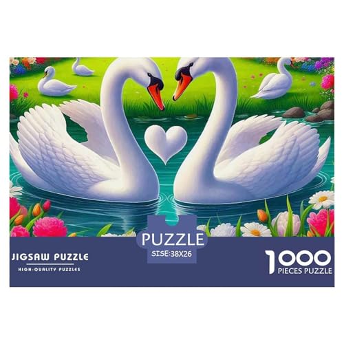 Liebe Schwan Puzzle 1000 Teile Liebe Schwan Für Erwachsene Und Kinder Ab 14 Jahren Mit Gemütliche Studie-Motiv Für Pädagogisches Spiel 38x26cm/1000pcs von VFQWPYAJN