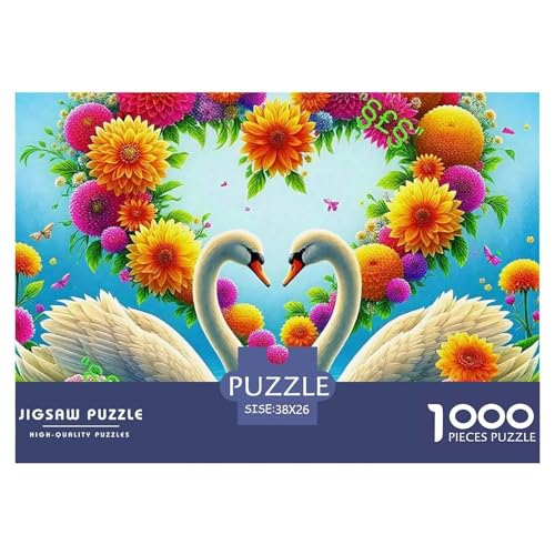 Liebe Schwan Puzzle 1000 Teile Liebe Schwan Für Erwachsene Und Kinder Ab 14 Jahren Mit Gemütliche Studie-Motiv Impossible Game 38x26cm/1000pcs von VFQWPYAJN