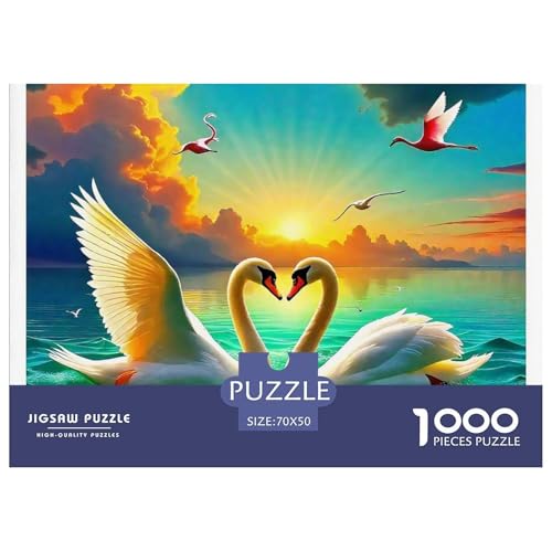 Liebe Schwan Puzzle 1000 Teile Liebe Schwan Für Erwachsene Und Kinder Ab 14 Jahren Mit Gemütliche Studie-Motiv Impossible Game 70x50cm/1000pcs von VFQWPYAJN