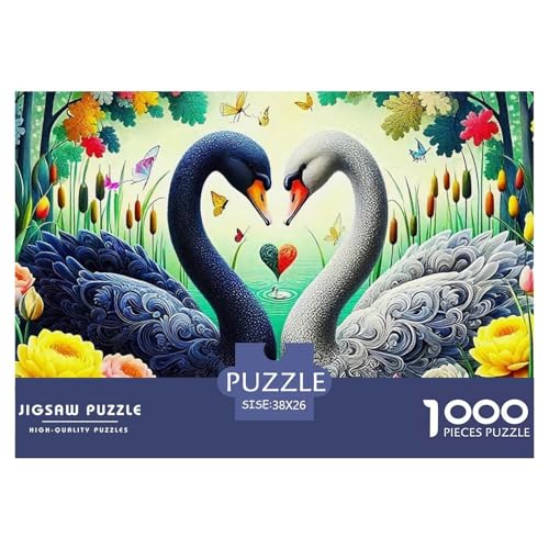 Liebe Schwan Puzzle 1000 Teile Liebe Schwan Für Erwachsene Und Kinder Ab 14 Jahren Puzzles-Geschenk Impossible Game 38x26cm/1000pcs von VFQWPYAJN