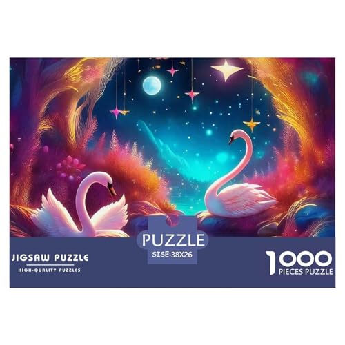 Liebe Schwan Puzzle 1000 Teile Liebe Schwan Für Erwachsene Und Kinder Clevere Rätsel Herausforderung Spielzeug 38x26cm/1000pcs von VFQWPYAJN