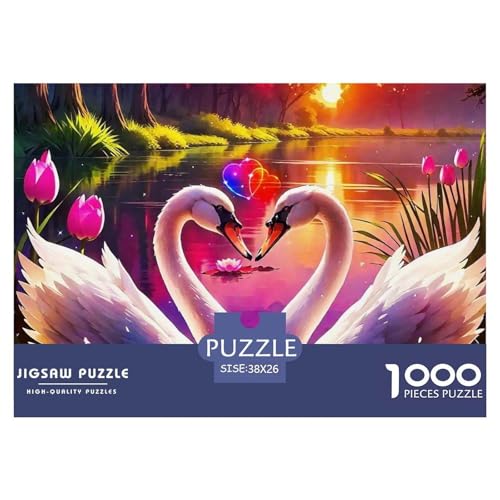 Liebe Schwan Puzzle 1000 Teile Liebe Schwan Für Erwachsene Und Kinder Clevere Rätsel Impossible Game 38x26cm/1000pcs von VFQWPYAJN