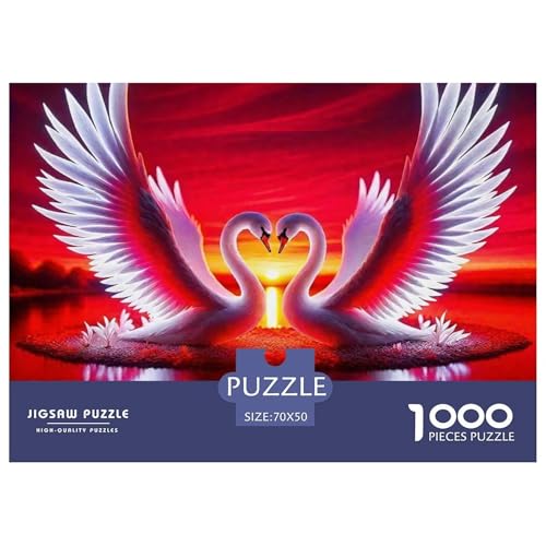 Liebe Schwan Puzzle 1000 Teile Liebe Schwan Für Erwachsene Und Kinder Mit Gemütliche Studie-Motiv Impossible Game 70x50cm/1000pcs von VFQWPYAJN