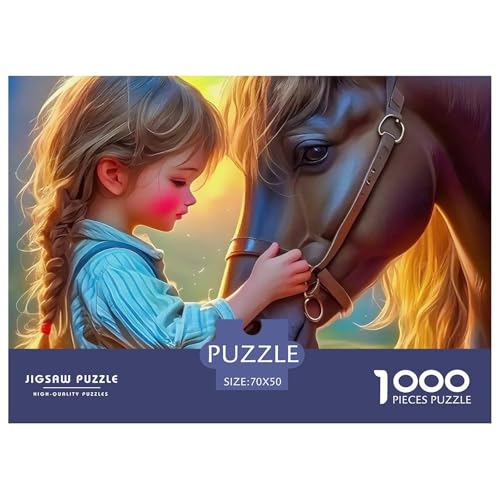 Pferd 1000 Teile Puzzle Für Erwachsene Mit Gemütliche Studie-Motiv Für Pädagogisches Spiel 70x50cm/1000pcs von VFQWPYAJN