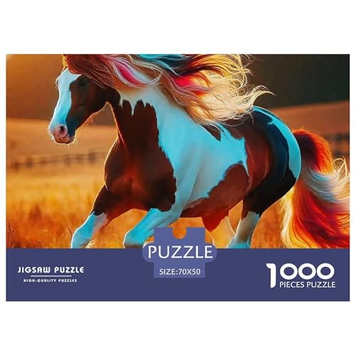 Pferd 1000 Teile Puzzle Für Erwachsene Mit Gemütliche Studie-Motiv Herausforderung Spielzeug 70x50cm/1000pcs von VFQWPYAJN