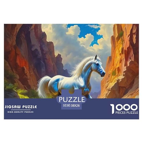 Pferd 1000 Teile Puzzle Für Erwachsene Mit Gemütliche Studie-Motiv Impossible Game 38x26cm/1000pcs von VFQWPYAJN
