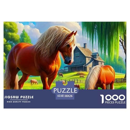 Pferd 1000 Teile Puzzle Für Erwachsene Und Kinder Clevere Rätsel Impossible Game 38x26cm/1000pcs von VFQWPYAJN