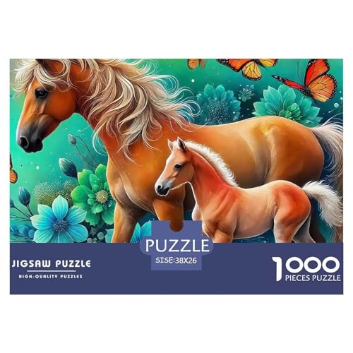 Pferd Puzzle 1000 Teile Für Erwachsene Clevere Rätsel Impossible Game 38x26cm/1000pcs von VFQWPYAJN