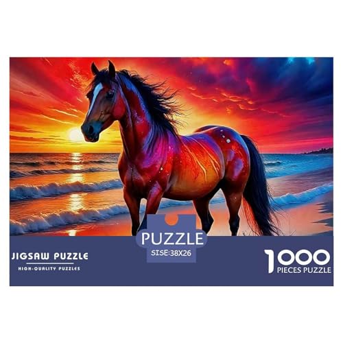 Pferd Puzzle 1000 Teile Für Erwachsene Und Kinder Ab 14 Jahren Clevere Rätsel Für Pädagogisches Spiel 38x26cm/1000pcs von VFQWPYAJN